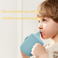 Haute qualité bébé silicone chaîne Sippy tasse paille Non déversement sucette Sippy tasse Silicone enfant en bas âge alimentation Sippy tasse