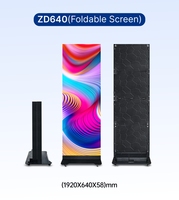 Écran d'affichage LED pliable intelligent P1.86 double face 640x1920mm pour intérieur, sur roulettes