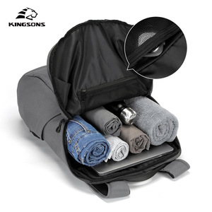 Kingsons Laptop <b>Backpack</b> Gray And <b>Black</b> Unisex Multi Functional Everyday Use - Product Image 3