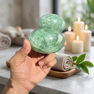 Sphère de cristal de fluorite verte naturelle sculptée – Décoration d'intérieur sur le thème des fées, cadeau en pierres précieuses - Product Image 4