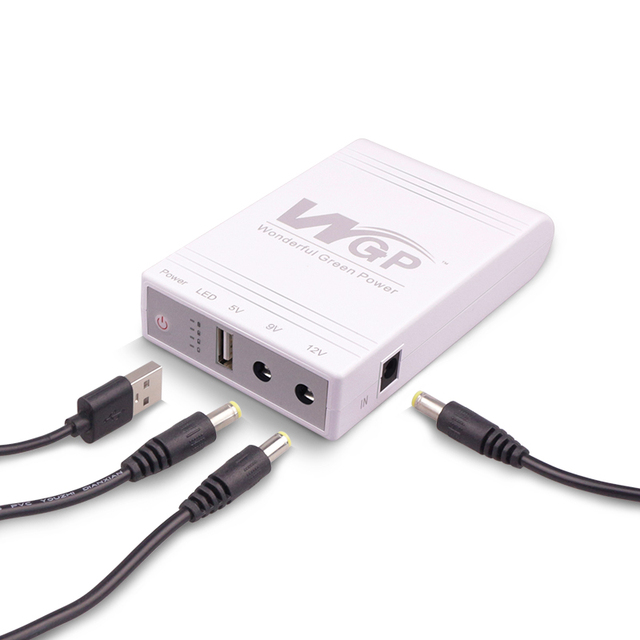 WGP 5V 9V 12V Output Portable 5000mah Online DC Mini UPS for WiFi Router CCTV Camera 12V 1A No Break
