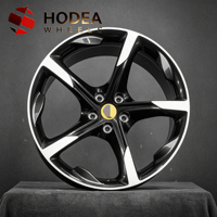 Jantes forgées monobloc style OE 20/21/22 pouces 5*114.3 pour Ferrari SF90, 5 branches, design Y-split, bicolores, noir brillant avec face usinée