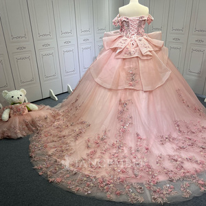Robe de Quinceañera rose avec fleurs 3D, Vestidos De 15 Anos, robe de bal de princesse sur mesure Lsmu66 - Product Image 2