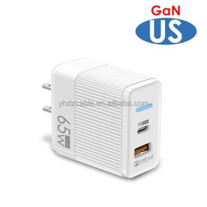 New PD33W 65W GAN Type <b>C</b> Charger 2-Port A+<b>C</b> Fast Charger With QC3.0 Smart USB Adapter for Mobile Phone <b>Charging</b> - Product Image 6