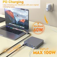 Moniteur d'extension d'ordinateur portable à triple affichage 18 en 2 pour station d'accueil Macbook en alliage d'aluminium double USB C USB HUB