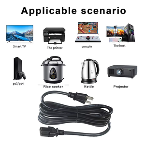 US Standard 13A 16AWG NEMA 5-15P à IEC 60320 C13 3Pin Plug able Leader 18 AWG Cordon d'alimentation universel - Product Image 2