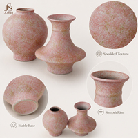 Vase à fleurs en céramique artisanale Jossin avec surface naturelle marbrée pour une décoration intérieure rustique, accent pour le salon