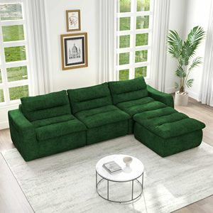 Meubles modulaires sectionnels combinables pour appartement, en forme de L, avec rembourrage en mousse sous vide, pour salon Cloud Living - Product Image 1