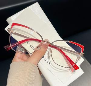 Nouvelles <span class=keywords><strong>lunettes</strong></span> tendance à monture large <span class=keywords><strong>papillon</strong></span>, polyvalentes pour visages carrés et ronds, anti-lumière bleue, pour myopie - Product Image 6