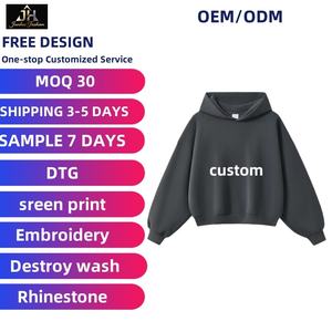 पुरुषों के कपड़े | बॉक्सी वर्ग के आकार का छोटा चौड़ा 350 ग्राम कपास हृदय पैटर्न हुडडडशर्ट क्रॉस-बॉर्डर ट्रेंडी अमेरिकी - Product Image 1