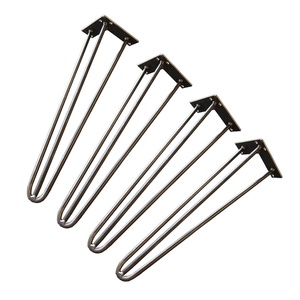 Jambes en épingle à <span class=keywords><strong>cheveux</strong></span> En Gros En Métal Meuble TV Fin Table Meubles Jambe Noir Satiné 3 Tige 30 Pouces En Acier en métal en Épingle À <span class=keywords><strong>Cheveux</strong></span> Table jambes - Product Image 2