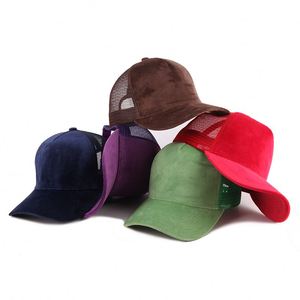 Gorra de camionero de terciopelo con bordado personalizado de alta calidad al por mayor, gorra de camionero de malla en blanco - Product Image 1