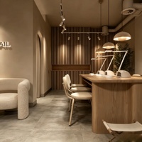 Station de manucure, mobilier de salon de beauté, aménagement complet sur mesure, design intérieur de salon de coiffure, décoration et rénovation de salon de barbier