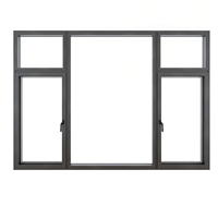 Ventana Abatible de Aluminio con Doble Vidrio, Resistente al Viento y a Huracanes, Diseño Moderno, Ventana para Casa
