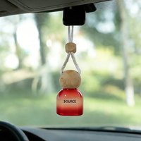Diffuseur de parfum en verre d'aromathérapie 10 ml, pendentif décoratif pour voiture, avec bouteille de recharges et ensemble de bâtonnets – En stock
