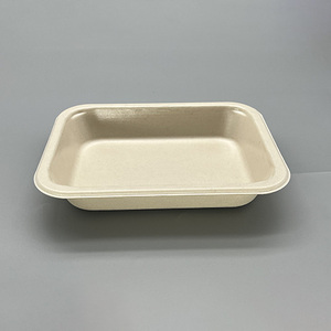 Sealable sẵn sàng bữa ăn bột giấy khay dùng một lần phân hủy sinh học mía bã mía thực phẩm khay bao bì với lớp phủ vật nuôi cán phim - Product Image 3