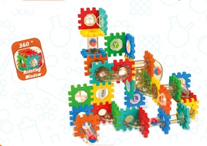 Đá Cẩm Thạch Chạy Đua Theo Dõi Xây Dựng Khối Đồ Chơi Cho Trẻ Em Mê Cung Cán Bóng Phễu Trượt Gạch Giáo Dục Xây Dựng Đồ Chơi Mê Cung Gốc - Product Image 4