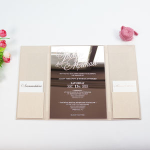 DIY Nuevo producto Fancy letters folio polvo Rosa boda bautismo invitaciones lujo terciopelo Tapa dura invitaciones personalizadas para plani de eventos - Product Image 1