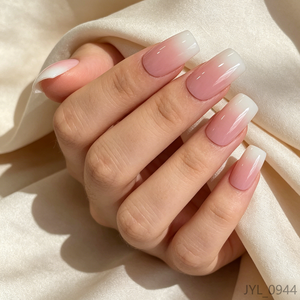 Faux ongles à presser, <span class=keywords><strong>manucure</strong></span> française, forme carrée, effet brillant - Product Image 1