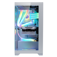 AntarcChill New Design Gaming Computer Hardware & Software Middle Tower Pc Case Panel Water Cooler ATX Case Full Glass Stock