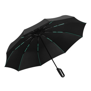 <span class=keywords><strong>Parapluie</strong></span> à crochet pliable <span class=keywords><strong>haut</strong></span> <span class=keywords><strong>de</strong></span> <span class=keywords><strong>gamme</strong></span> pour hommes et femmes boucle automatique revêtement noir Protection solaire Design moderne pour les voyages - Product Image 2