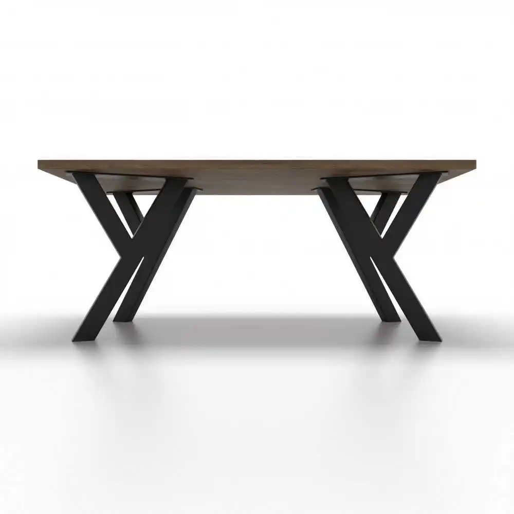 Pied de meuble en fer et métal, hauteur triangulaire en forme de X, Structure robuste, idéal pour une Table à manger ou un Bar, 4 unités