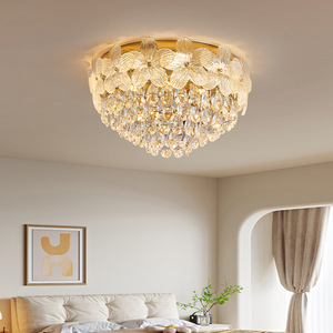 French Style Luxury Crystal <b>Ceiling</b> <b>Light</b> Led Full Spectrum Eye Protection For Bedroom Living Room - Product Image 1