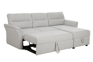 SX-81459 <strong>Sofa</strong> <strong>Bed</strong> Wooden <strong>Frame</strong> With Extendable Linen Fabric for Living Room or Bedroom Includes Storage Features - Product Image 3