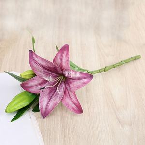 Couleur naturelle Artificielle Real Touch <span class=keywords><strong>Lys</strong></span> Haute Qualité Tiges Géantes 3D Fleur <span class=keywords><strong>Lys</strong></span> Résine Fleurs - Product Image 5