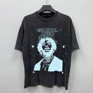 เสื้อยืดผ้าฝ้ายพิมพ์ลายแนวสตรีทเสื้อยืดกราฟิกสำหรับผู้ชายเสื้อดีไซน์เนอร์โอเวอร์ไซส์แบบกำหนดเอง - Product Image 5