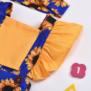 Ensemble deux pièces pour bébé fille nouveau-né : barboteuse et bandeau à nouer – Collection 2021 à succès - Product Image 5