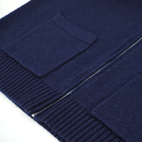 AiNear Vente en gros de logo personnalisé Oem & Odm Pull à manches longues en laine tricotée unie pour hommes bleu marine