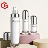 Flacon de lotion en acrylique de luxe 200 ml 50 ml, flacon pompe sans air à double paroi, flacon cosmétique en plastique transparent avec boîte OEM