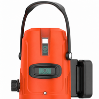 Niveau laser vert 5 lignes 235 avec boîtier cylindrique orange, kit avec deux batteries et trépied de 1 m
