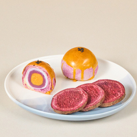 Dulces Chinos XuanMa Más Vendidos: Pastel de Yema de Huevo (Sabor a Patata Morada Dulce) Seco, Caja de 6 Piezas, Postre Glutinoso