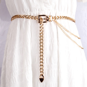 Chaîne de taille style européen-américain, ceinture en métal doré, accessoire de mode hip-hop pour femme, vente en gros transfrontalière - Product Image 1