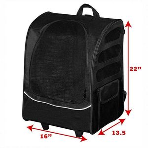 BSCI Factory Roller <b>Backpack</b> Travel Carrier Car Seat for <b>Cats</b> Dogs Mesh Ventilation outdoor Tether Telescoping Handle Storage - Product Image 1