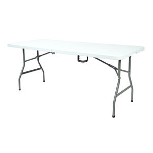 Hitree, mesa <span class=keywords><strong>de</strong></span> plástico para exteriores <span class=keywords><strong>de</strong></span> <span class=keywords><strong>resina</strong></span> blanca plegable portátil barata para banquete, salón <span class=keywords><strong>de</strong></span> bodas, fiesta, jardín, Picnic - Product Image 2