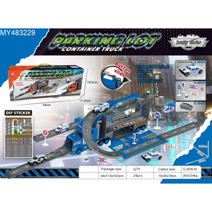 <span class=keywords><strong>Camion</strong></span> de pompiers pour garçons, grand transporteur de voitures, jouet à friction, ensemble de mini-voitures en plastique et métal, parking de la brigade incendie - Product Image 6
