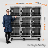 ALFAPET AP-505-B Cages et enclos modulaires en acier inoxydable pour chiens et chats, grandes cages de reproduction et d'exposition pour animaux de compagnie
