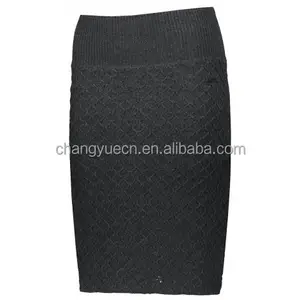 महिलाओं की ए-लाइन स्कर्ट टाइट-फिट शीतकालीन बुना हुआ स्कर्ट ठोस पैटर्न प्राकृतिक कमर काम और आराम के लिए