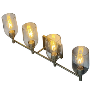 Lámpara de Pared de Diseño Occidental de Lujo con Acabado Dorado Moderno de 4 Litros, con Cristal Transparente Alargado y Fuente de Luz con <span class=keywords><strong>Bombilla</strong></span> E26 - Product Image 4