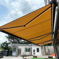 Hanrui extérieur personnalisé motorisé fenêtre pleine porte soleil métal aluminium polycarbonate pliable auvent auvent