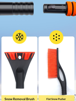 Pelle à neige pour véhicule 3-en-1, brosse de déneigement, grattoir dégivreur, lame de dégivrage détachable