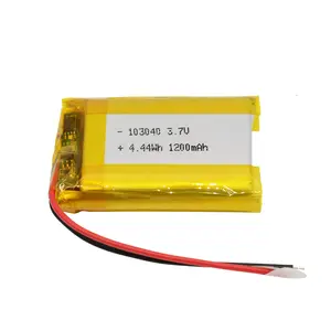 CB IEC62133 Bersertifikat 103040 3.7V 1200M AH Baterai Lithium Polymer