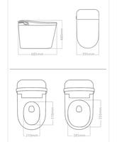 Toilet Pintar Satu Bagian Grosir dengan Pompa Terintegrasi Tanpa Batasan Tekanan Air, Tombol Pengatur, Pemanas, Pelindung Busa, dan Dudukan Berpemanas