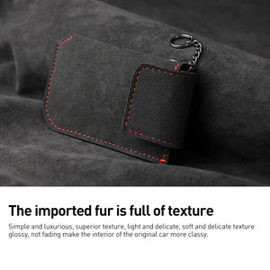 Étui portefeuille de clé de voiture de Style minimaliste de luxe avec Logo imprimé au Laser fermeture à bouton pratique pour Alcantara pour Benz pour <span class=keywords><strong>Audi</strong></span> pour - Product Image 5