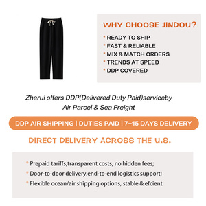 Pantalon de survêtement gris pour femme, coupe large, taille mi-haute, cordon de serrage, élastique, décontracté, ample, longueur intégrale, en coton, avec poches, style printemps - Product Image 3