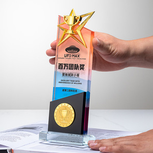 Crystal <b>Trophy</b> Laser Engraved Glass Award <b>Plaque</b> Digital Printing Conference Gift Business Awards - Product Image 5