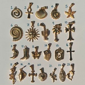 Collana con ciondolo fai da te con stelle marine incrociate stivali da Cowboy dodici costellazioni placcato <span class=keywords><strong>oro</strong></span> spiaggia con stile - Product Image 1